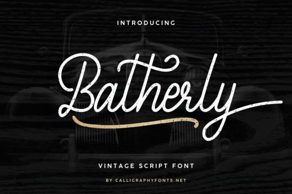 Batherly Font Review: A Vintage Script for Web Design